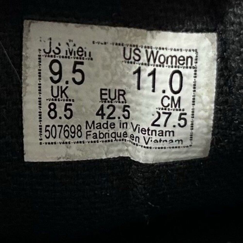 Vans Old Skool Flames Mens Size 9.5 Black White Green Athletic Skate Shoes Used - Picture 12 of 12